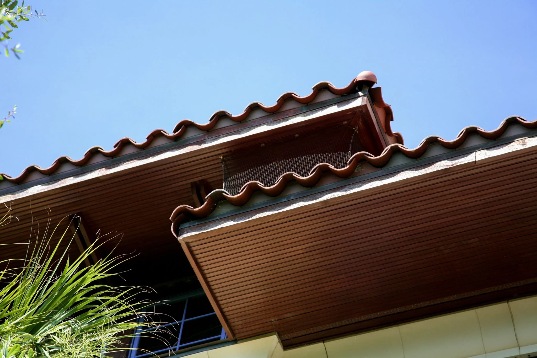 Clay Tile Roof Eave Closeup