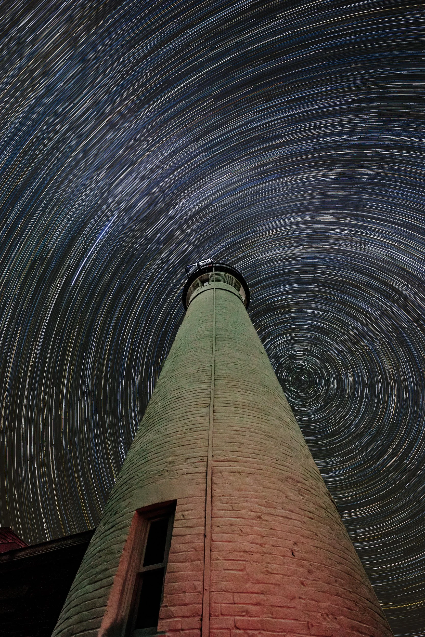 "Star Trails Over Crisp Point" - Crisp Point Lighthouse, Newberry, Michigan (2313)