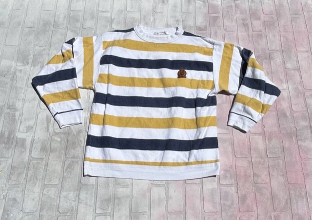 Structure Navy_Mustard Stripe Boating Crew Sweatshirt front 2.jpg