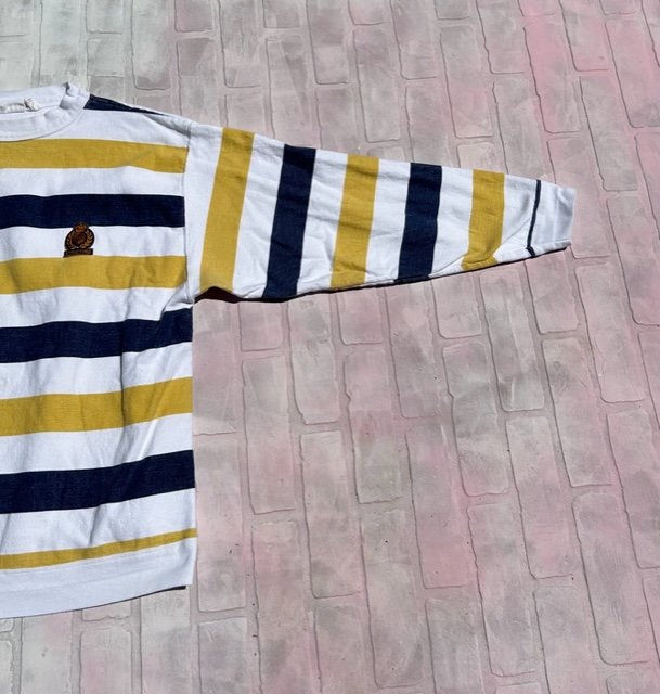 Structure Navy_Mustard Stripe Boating Crew Sweatshirt front detail.jpg