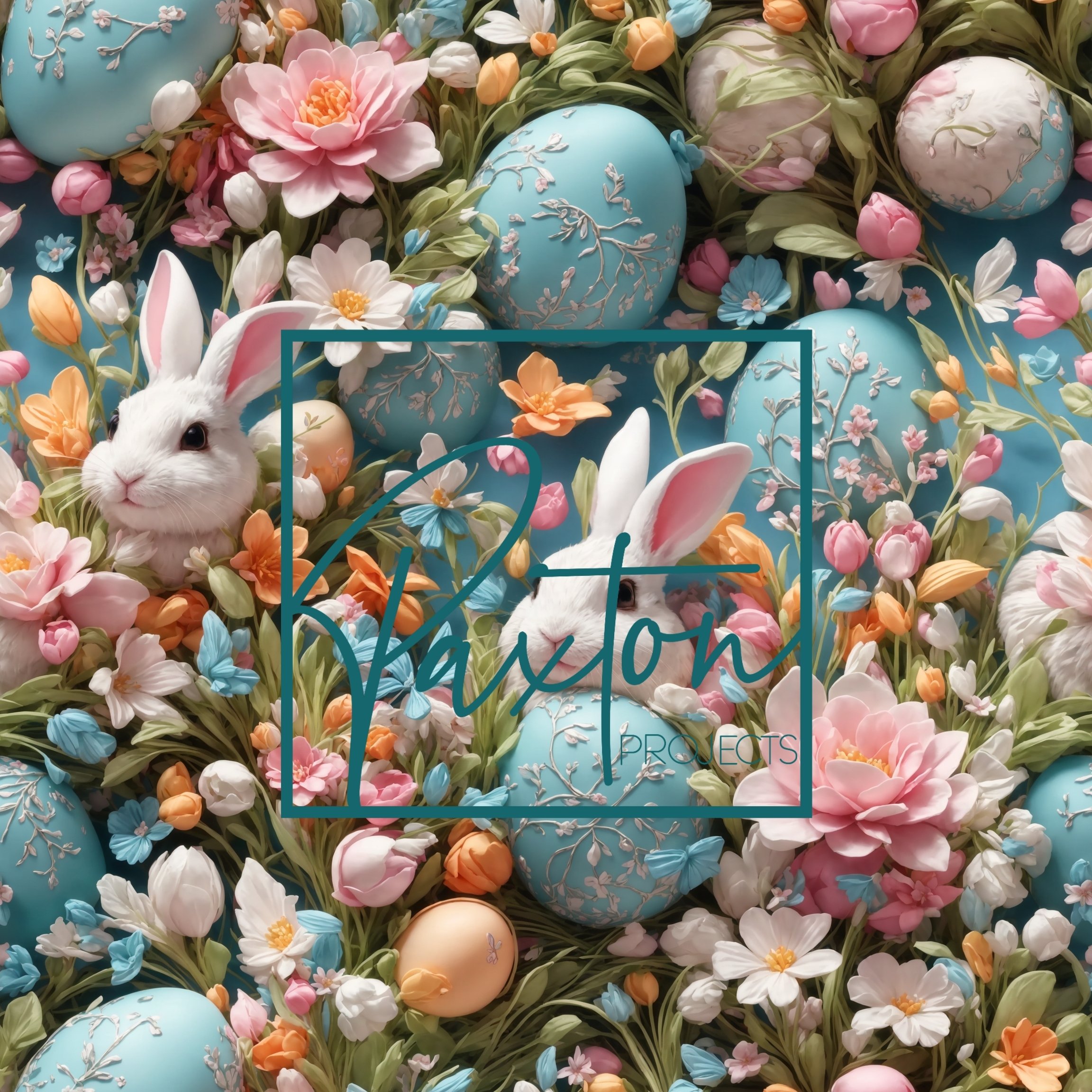Easter Bunny Eggs and Floral Seamless Pattern.jpg