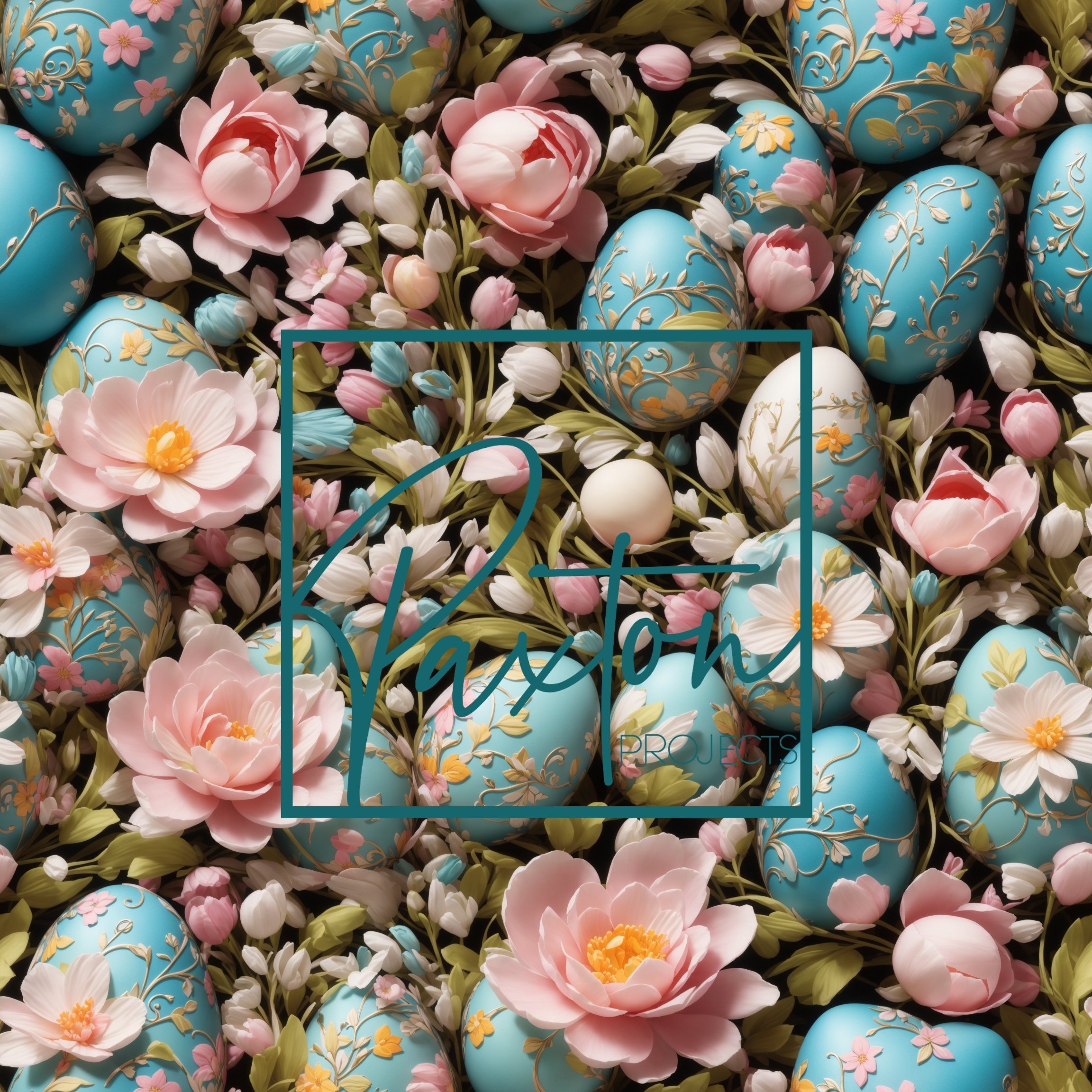 Easter Eggs with Flowers Floral Seamless Pattern.jpg