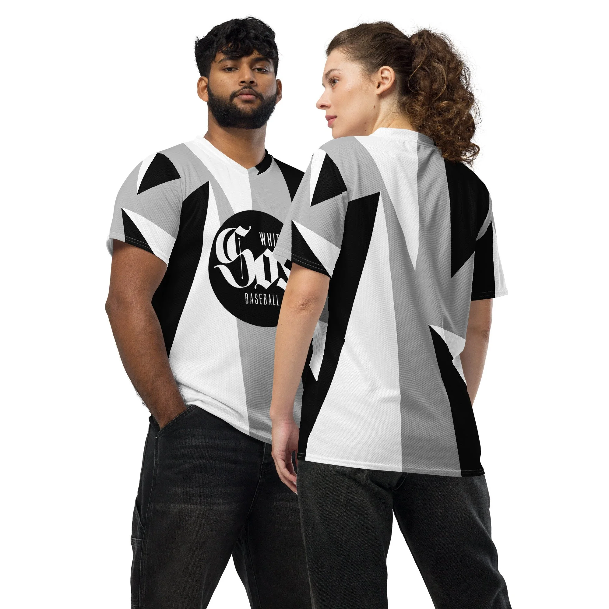 White Sox Black Circle Pattern Recycled unisex sports jersey