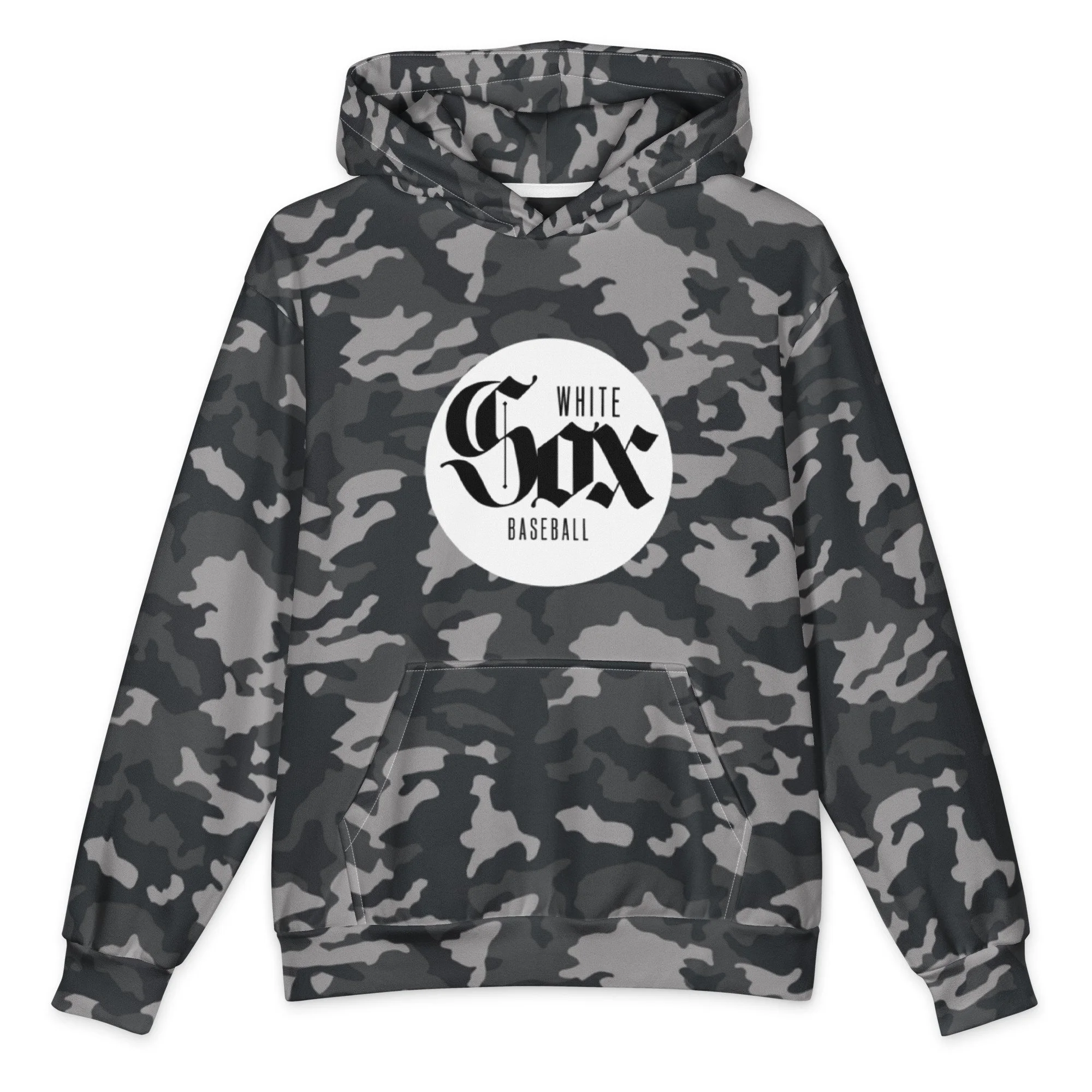 Camo White Sox Circle Oversized Cotton Hoodie