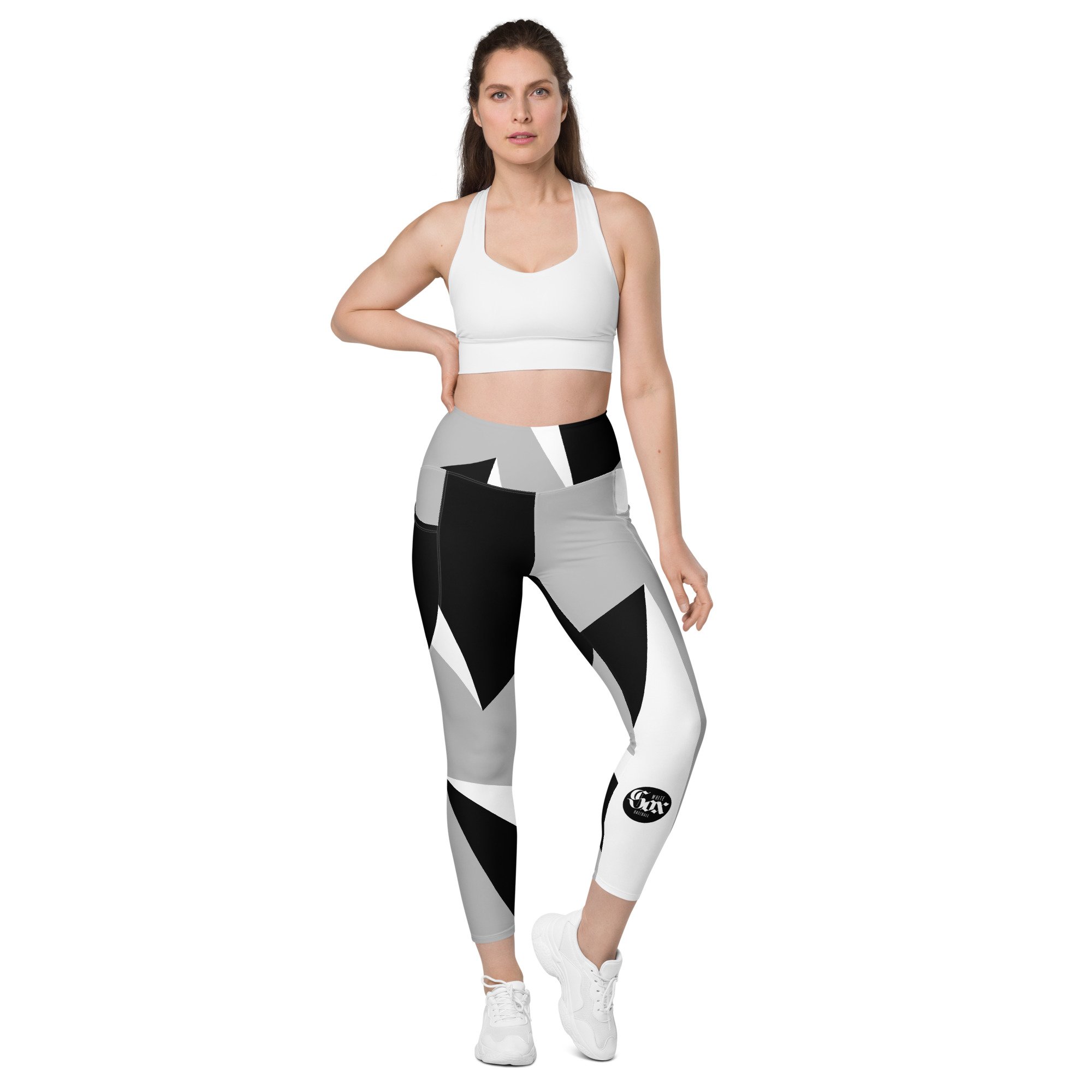 White Sox Baseball Black Circle Leggings with pockets