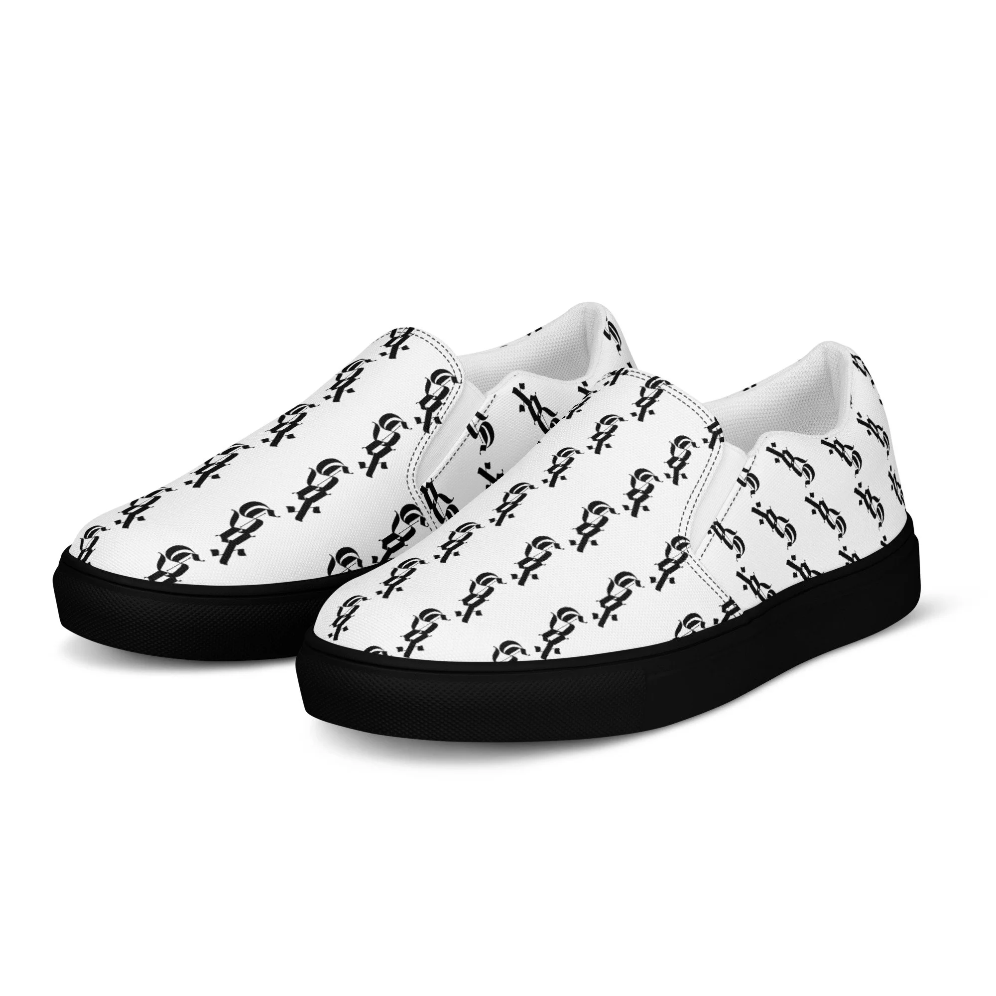 Sox Black on White Men’s slip-on canvas shoes