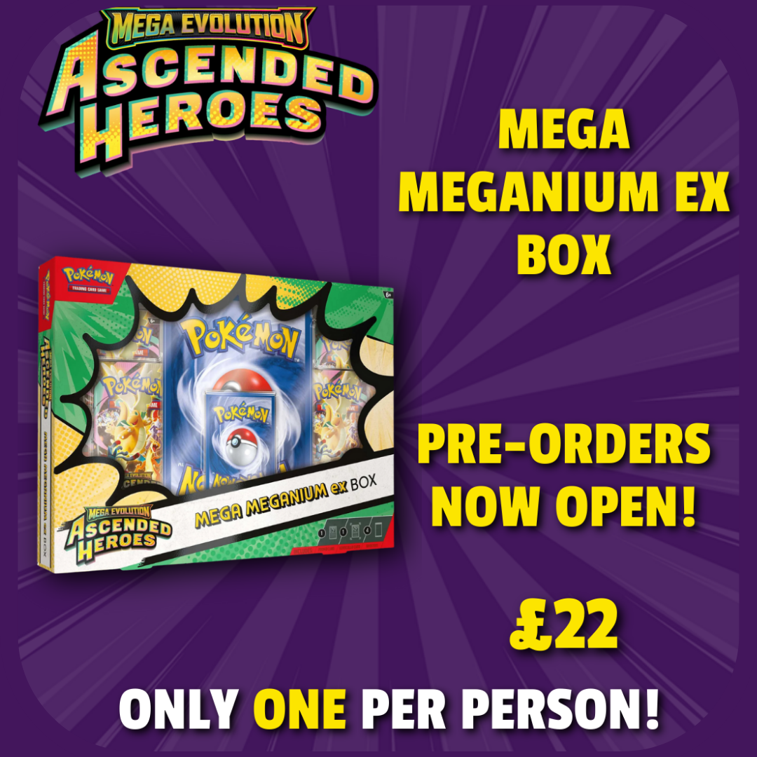 PRE-ORDER:- Pokémon TCG: Mega Evolution Ascended Heroes - Mega Meganium ex Box (24/04/2026)