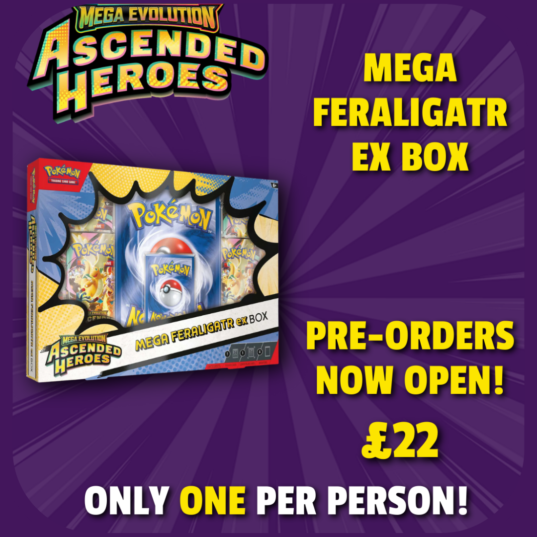 PRE-ORDER:- Pokémon TCG: Mega Evolution Ascended Heroes - Mega Feraligatr ex Box (24/04/2026) (Copy) (Copy)