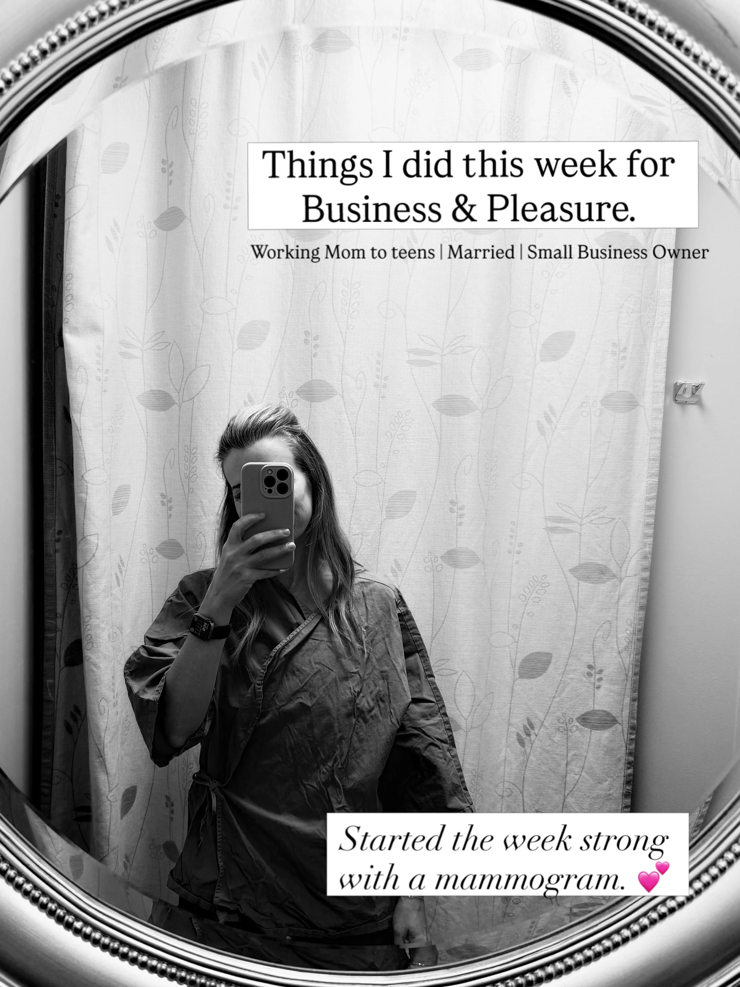 This week&rsquo;s Business &amp; Pleasure recap almost didn&rsquo;t make it, it&rsquo;s been such a busy week! 

&mdash; get your mammogram!! 
&mdash; testing a lot of new merch for @hapsy and I can promise you, we are gearing for a very Hapsy Holida