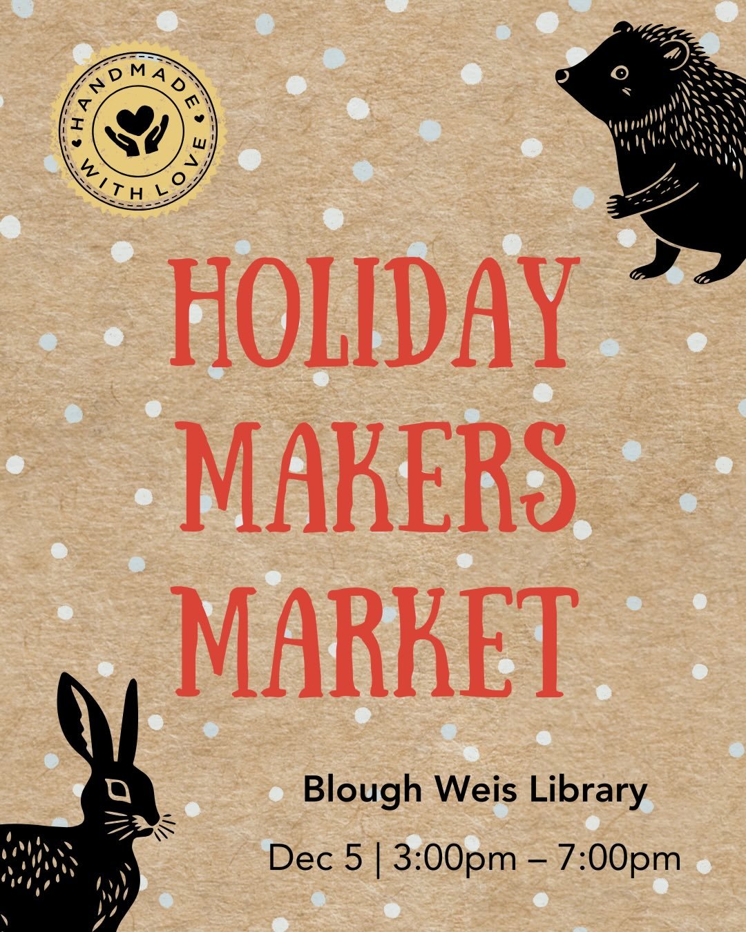 Come shop with us at the second annual Holiday Makers Market, featuring 10 student businesses selling handmade art, crafts, and gifts. 🎁

Find us in the @susqulib study pods next Friday, between 3-7pm, during the Chill Out event. 

Vendors: @your_lo
