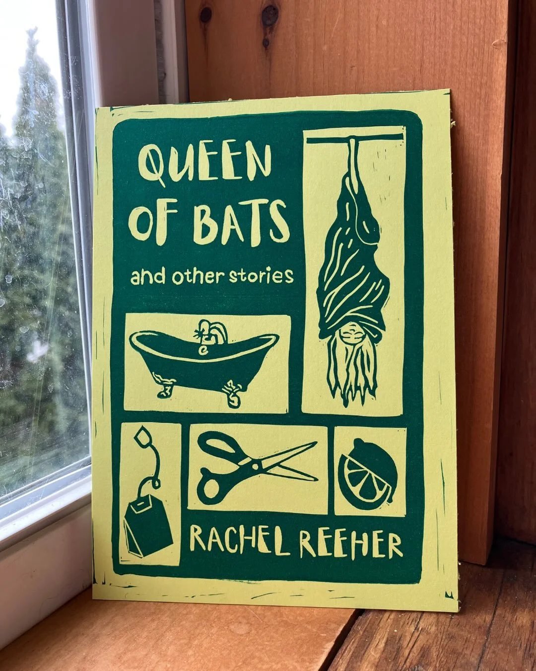 Cover reveal for Queen of Bats: And Other Stories by @rachelreeher! 

We couldn&rsquo;t be more excited by how this linoprint design by @ellie.anna.pasquale turned out. 

Check out all our experiments with different @fedrigoni.paper and @cranfieldcol