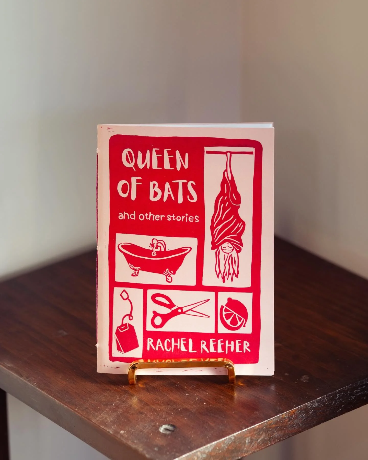 Queen of Bats: And Other Stories by @rachelreeher is officially here! 

Hand cut, folded, assembled, and bound by @jessejelsma, @fayth22renegade, @haley.seitz, and @mariamartonn. 

All preorders come with a 3&rdquo; waterproof sticker adapted from th