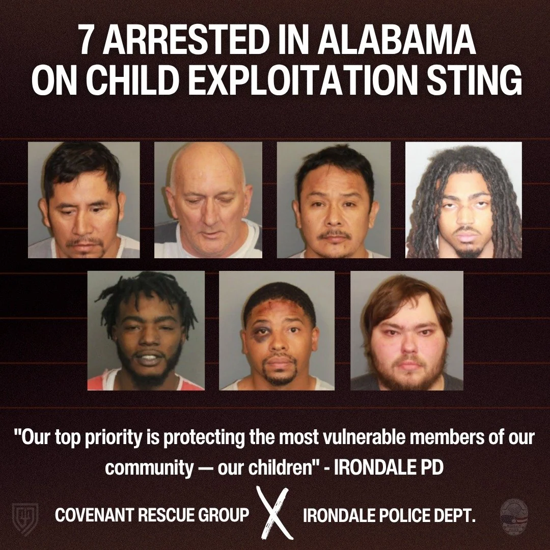 We recently partnered with the Irondale Police Department, with support from the Trussville Police Department, in an operation that resulted in the arrest of 7 suspects.
All 7 individuals arrested were charged with electronic solicitation of a minor