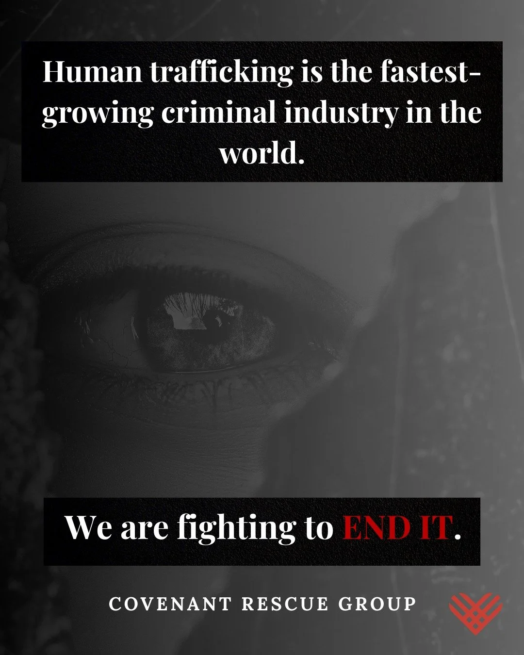 Human trafficking is one of the fastest-growing criminal industries in the world. 

At Covenant Rescue Group, we train, equip, and conduct operations with law enforcement to fight back.

This Giving Tuesday, stand with us and donate so we can continu