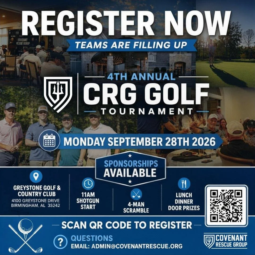 We&rsquo;re less than two months away from the 4th Annual Covenant Rescue Group Charity Golf Tournament, and teams are filling up fast!

Join us Monday, September 28th, at Greystone Golf &amp; Country Club in Birmingham, AL for a great day of golf su