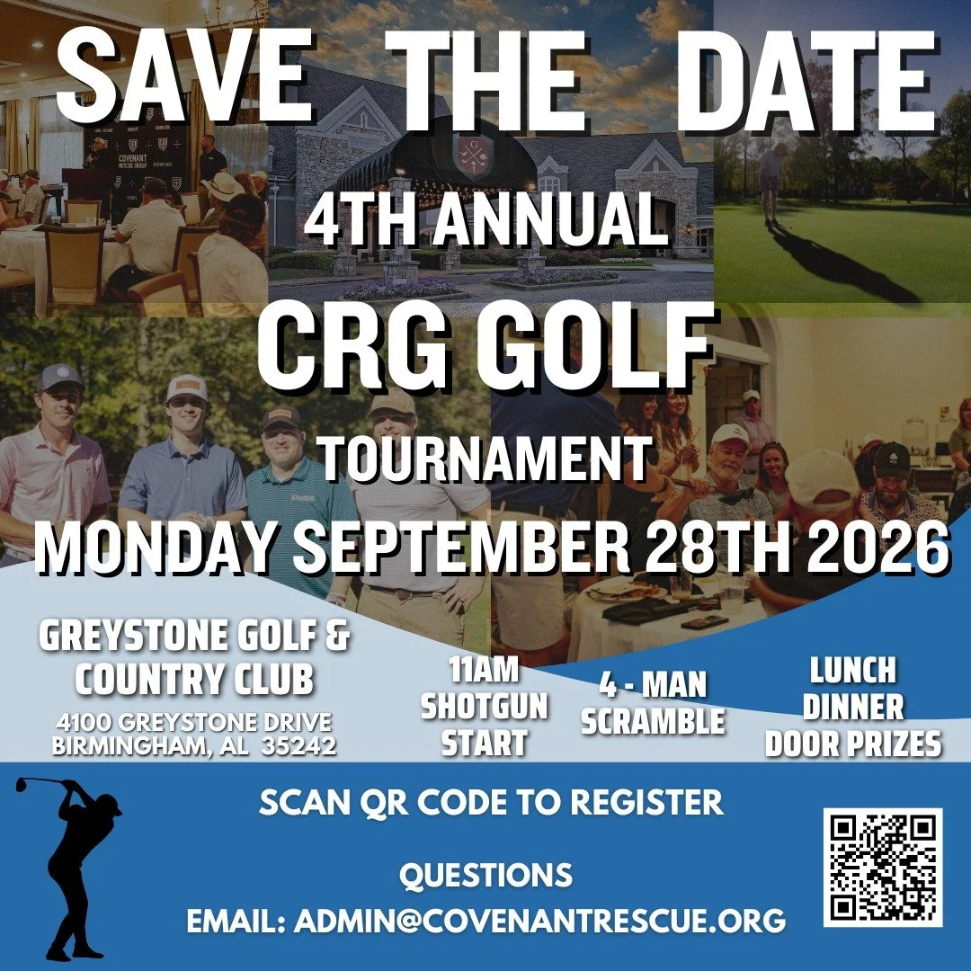 Join us at Greystone CC in Birmingham, AL for our 4th Annual Covenant Rescue Group Golf Tournament. 

Registration is now open&mdash;lock in your team today. Link in bio.