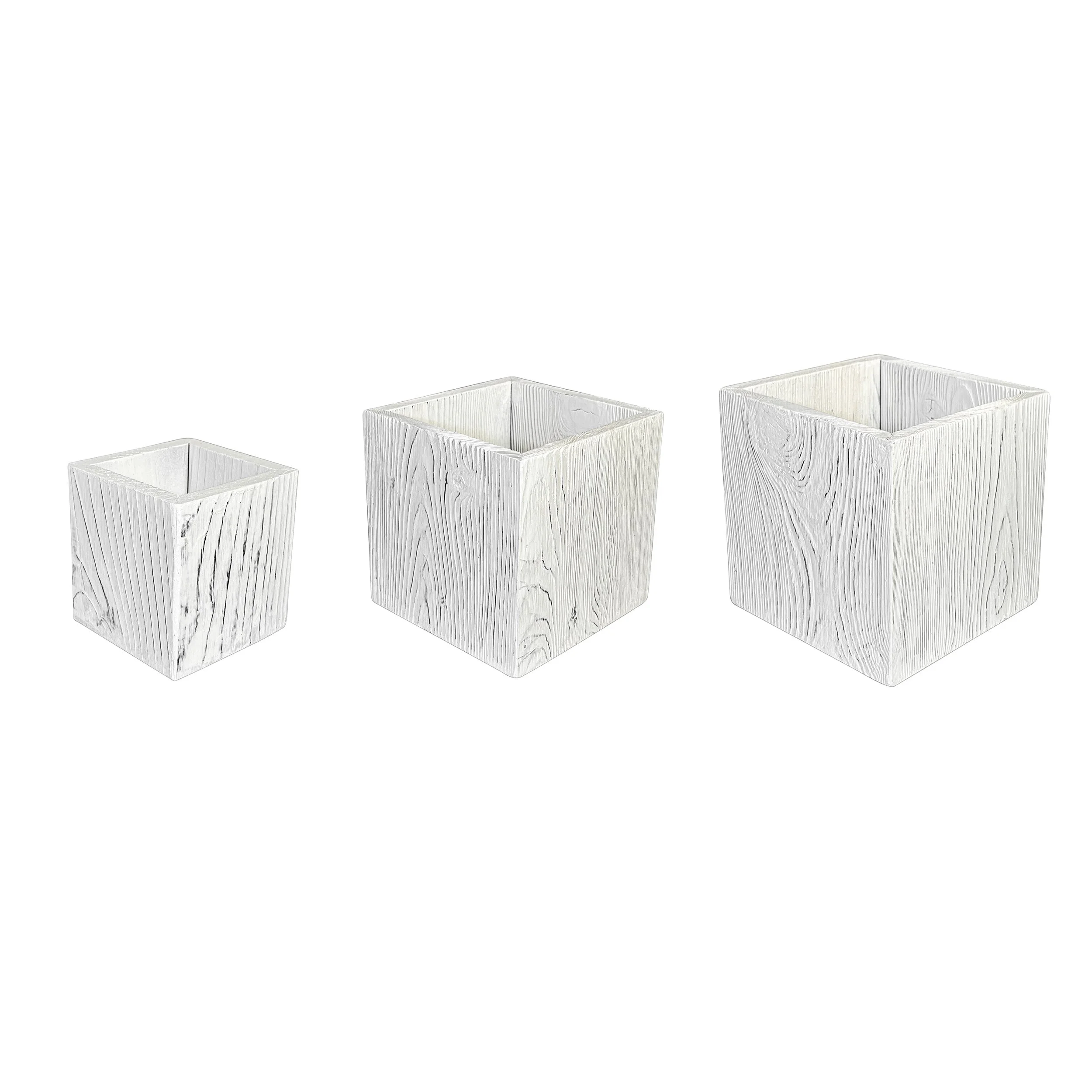 Square Flower Pot Set White — CA Flowers Wholesale