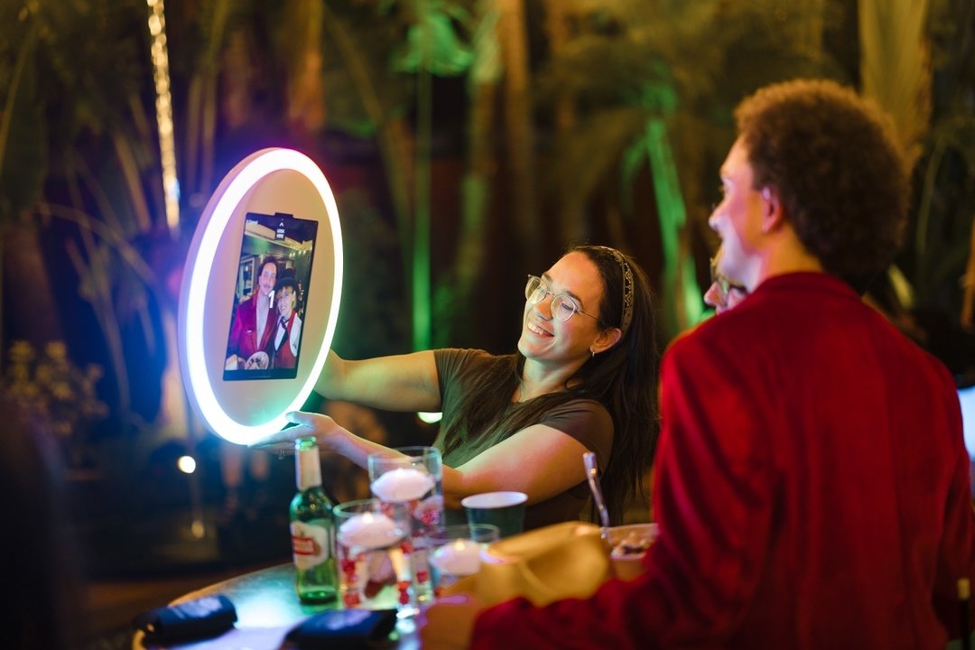 Introducing our new ROAMER BOOTH! The fun stuff doesn't just happen at the photo booth, so why not bring the booth to the fun? We'll mingle with guests, find them outside, and go wherever the party goes with our new mobile photo booth. 

Want to spic