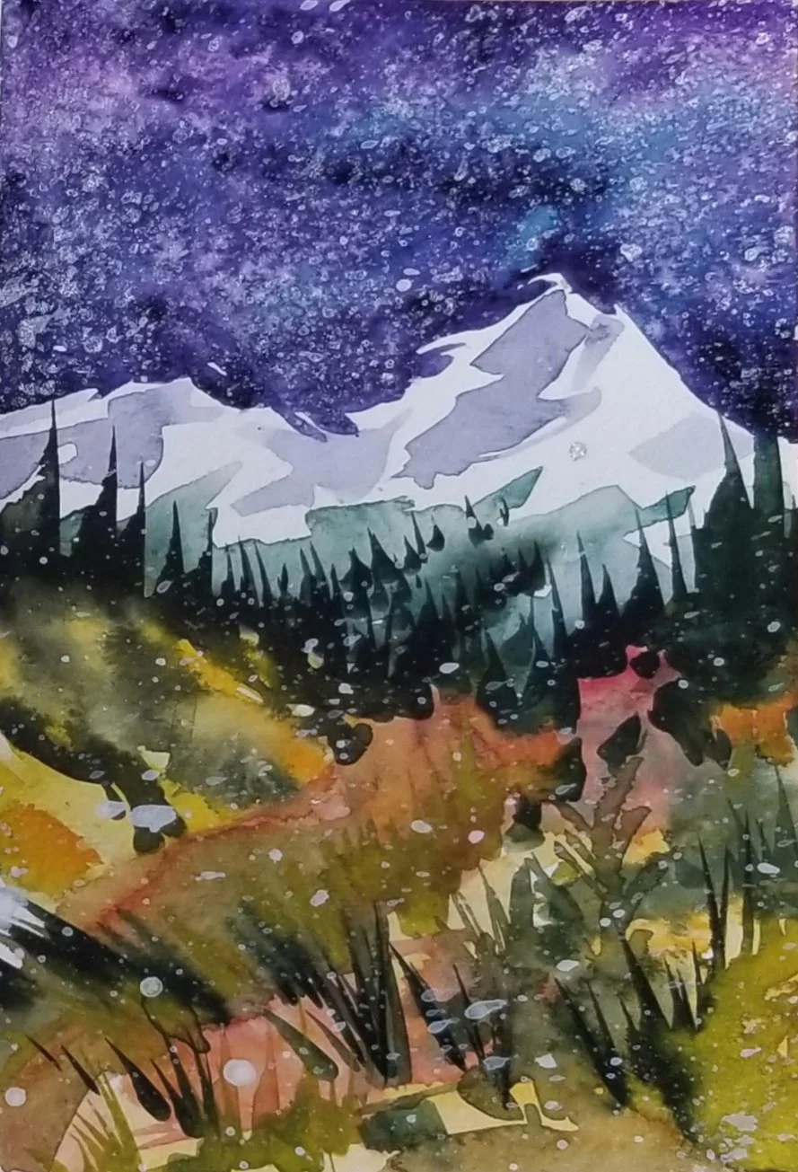 Approaching Storm, watercolor, 9x7", 2025 by Paula J. Wilson-Caziér