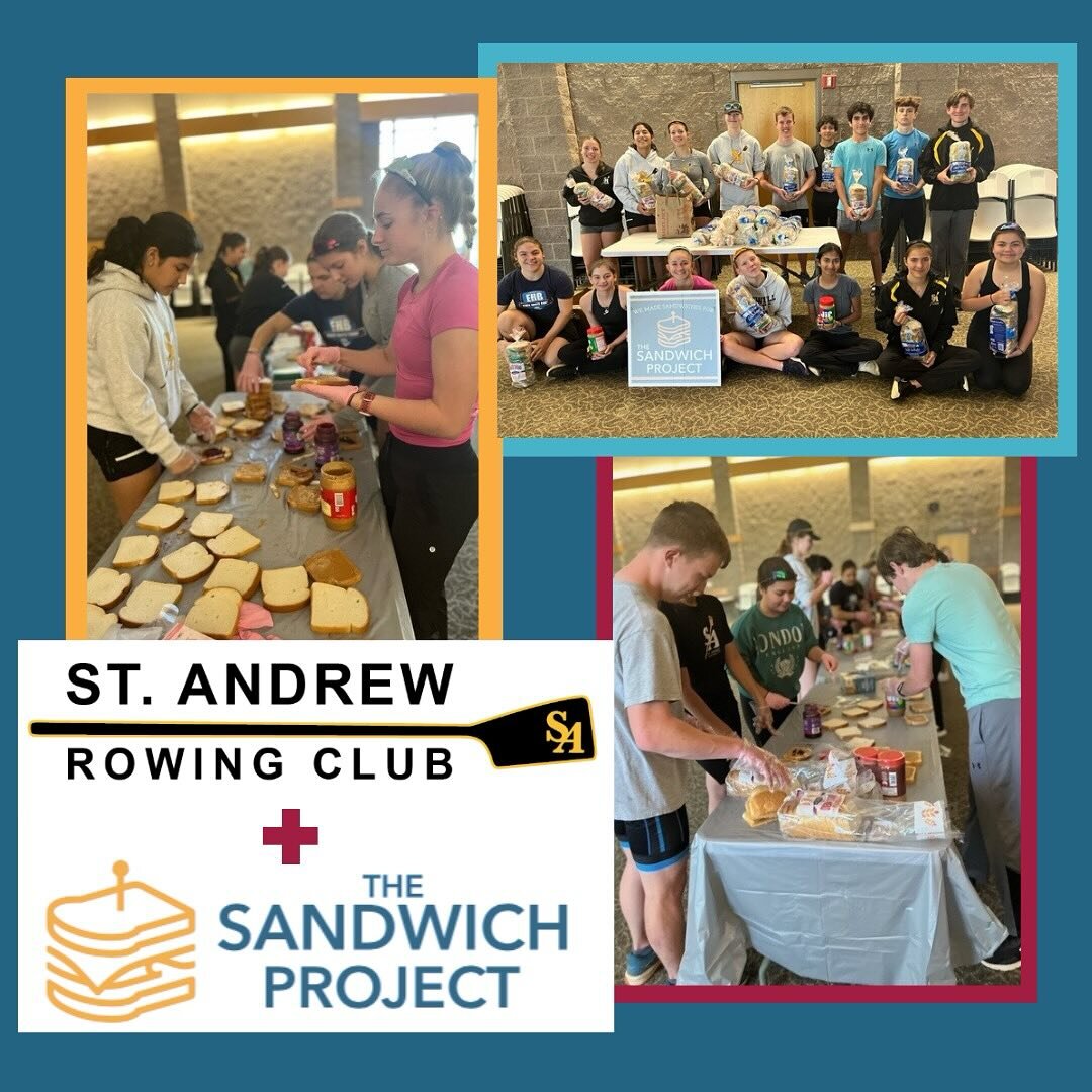 Thank you St. Andrew Rowing Club 😀. The  competitive squads made 280 sandwiches today for The Sandwich Project before practice on Spring Break as part of their new St. Andrew Cares service initiative.