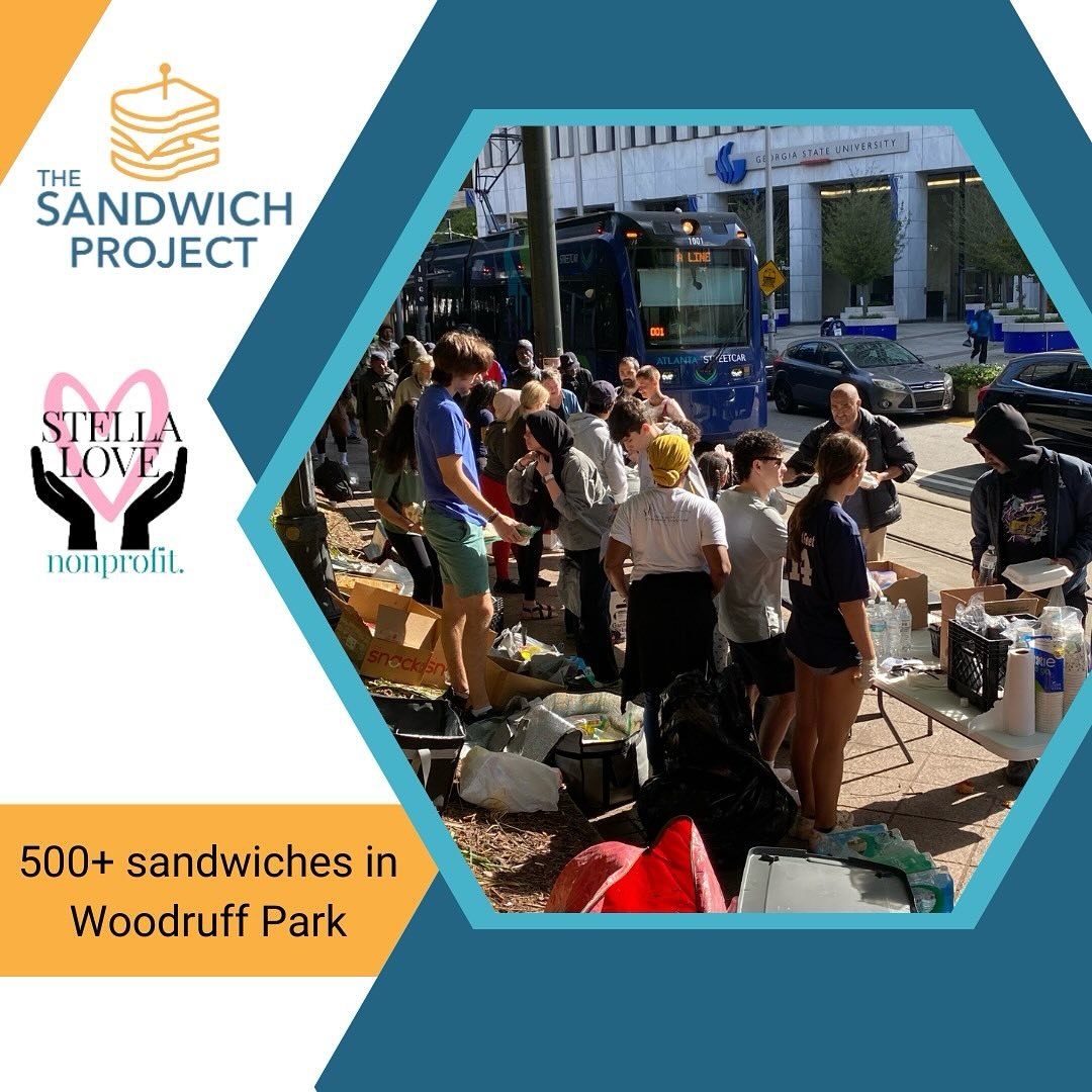 @iamstellalove in Woodruff Park yesterday ❤️. The Sandwich Project provided 500+ sandwiches.