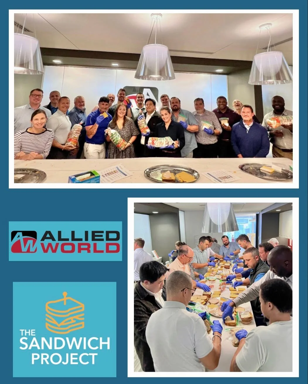 💛🥪 A big thank you to Allied World for making sandwiches for The Sandwich Project!