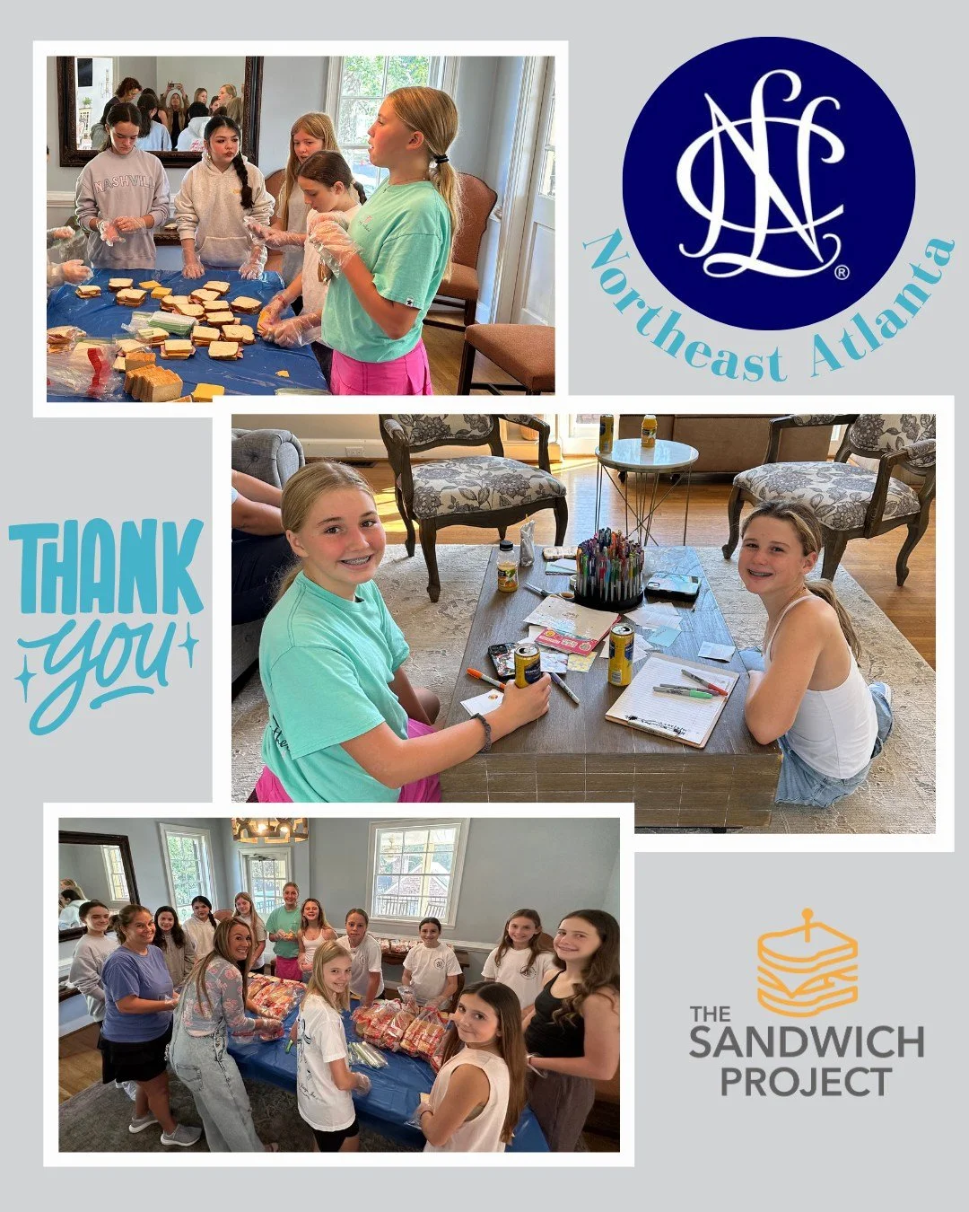 💛🥪 Thank you to the @nclnortheastatlanta chapter for making over 160 sandwiches for The Sandwich Project!
Your time, care, and teamwork are helping us provide fresh meals and hope to neighbors across our community. We&rsquo;re so grateful for your 