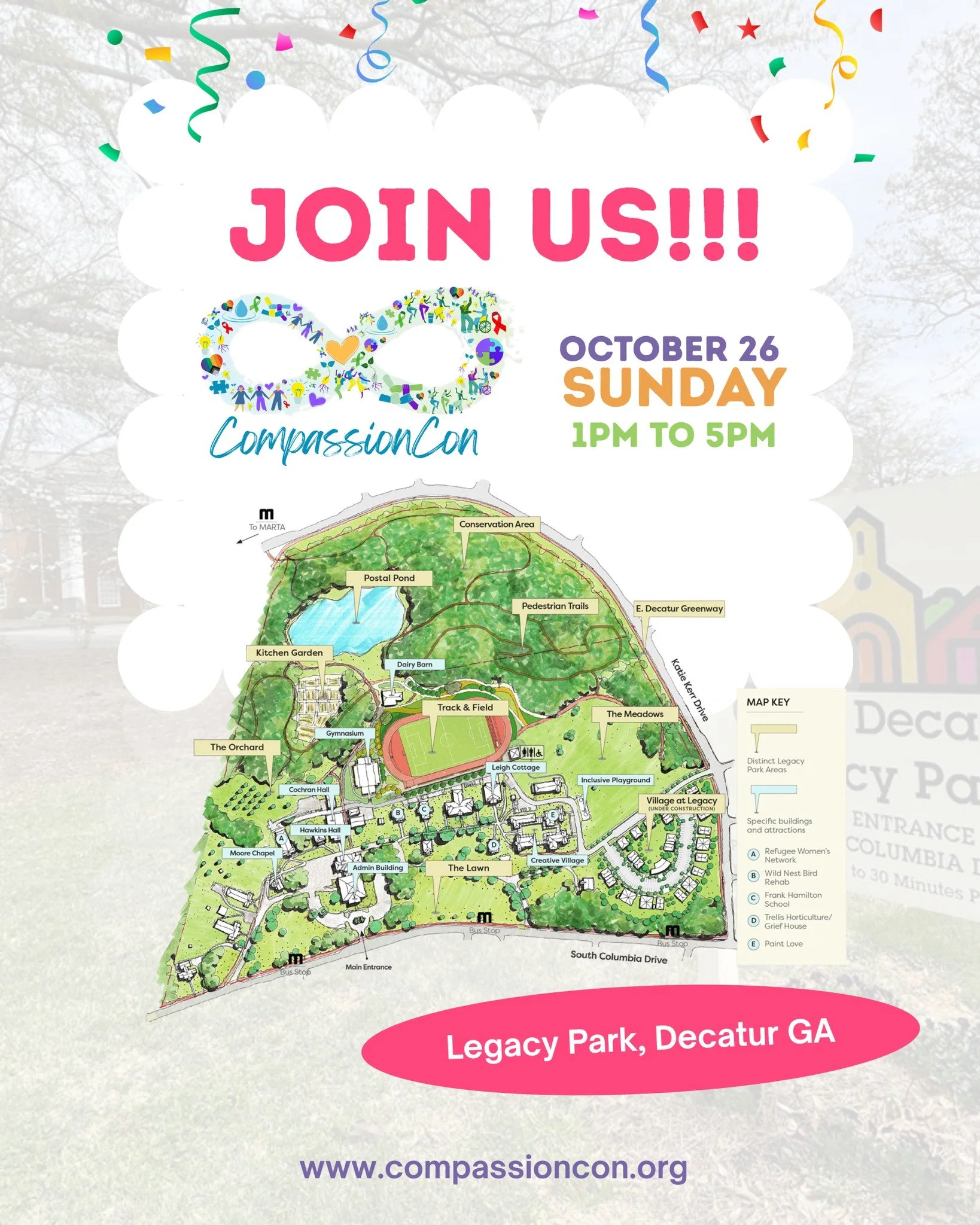 ππ Join us at CompassionCon!
We’ll be tabling this Sunday, October 26, from 1–5 PM at Legacy Park in Decatur. A day full of community, connection, and compassion.
Stop by The Sandwich Project table to say hi, learn more about our missi