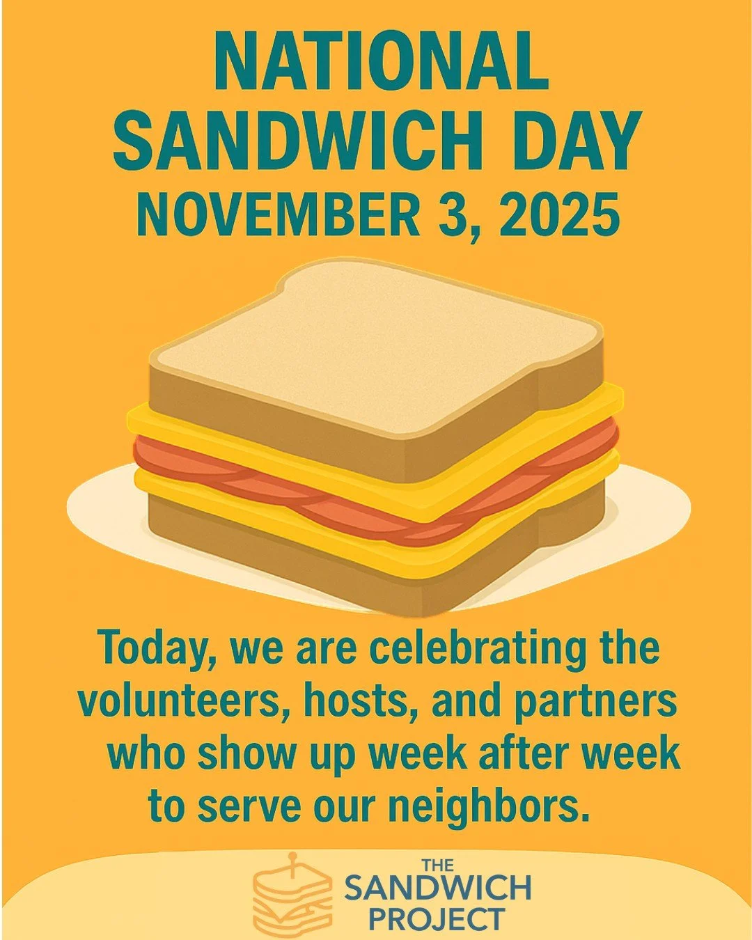 Happy National Sandwich Day! We love our community of volunteers 💛