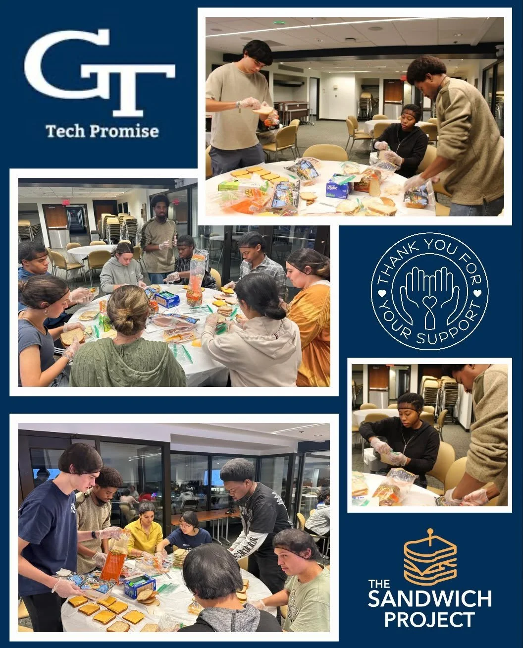 Georgia Tech Promise Student Ambassadors turned compassion into action, making sandwiches for families and individuals experiencing food insecurity across Atlanta. Moments like this keep our weekly deliveries strong.
👉 You can join the effort by mak
