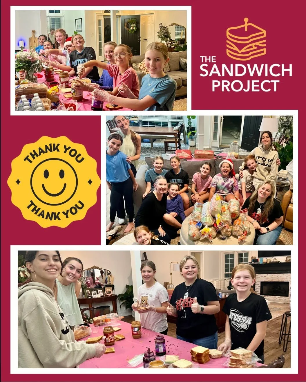 A big thank you to Southside Church for making sandwiches with The Sandwich Project!
Your generosity and heart for service help us provide fresh meals to neighbors in need. We&rsquo;re so grateful for your partnership and the care you bring to our co