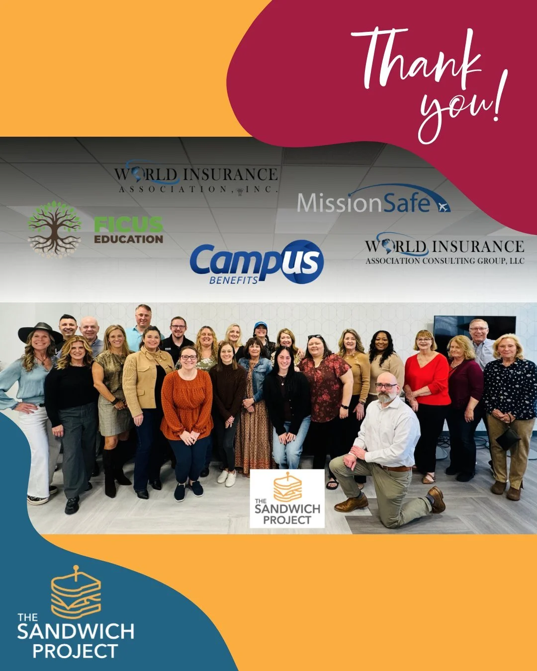 This incredible team came together to make sandwiches for families and individuals who rely on our weekly deliveries. Their support helps us meet the growing number of requests from partner organizations this month. 💛 Thank you to everyone at Campus