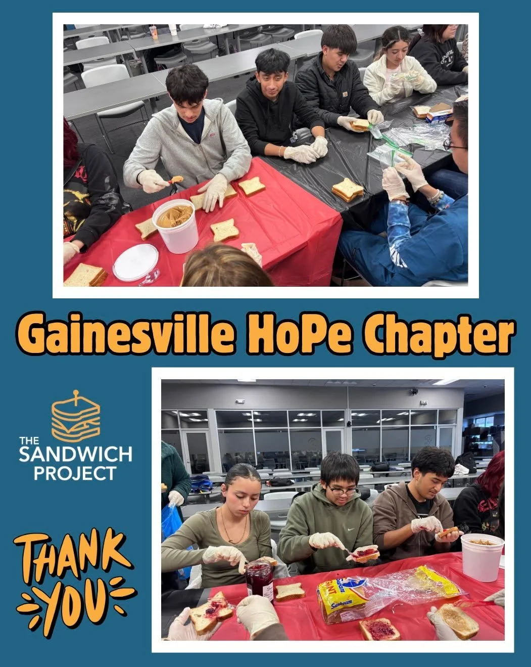 💛🥪 A big thank you to Gainesville HoPe for making sandwiches with The Sandwich Project! Your dedication and heart for service help us provide fresh meals to neighbors in need. We&rsquo;re so grateful for your support and community spirit! 🙌
#TheSa
