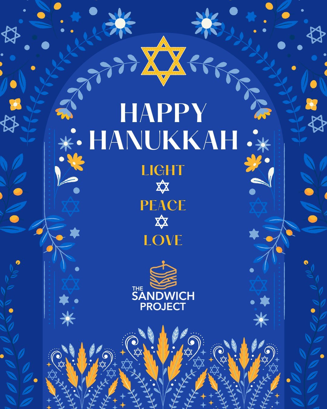 🕎💛 Happy Hanukkah
Wishing light, peace, and love to all who celebrate. May this season of reflection and hope shine brightly in your homes and throughout our community.

From all of us at The Sandwich Project, Chag Sameach. ✨
#Hanukkah #ChagSameach