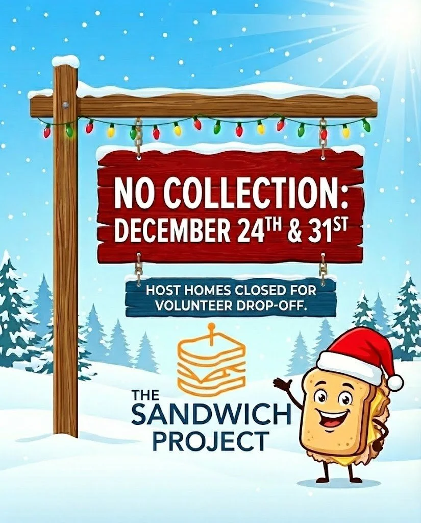 As we pause for the holidays, there will be no TSP collections on December 24th and 31st.We&rsquo;re grateful for everyone who makes this mission possible. See you in January! 💛#TheSandwichProject #HolidayBreak #ThankYouVolunteers