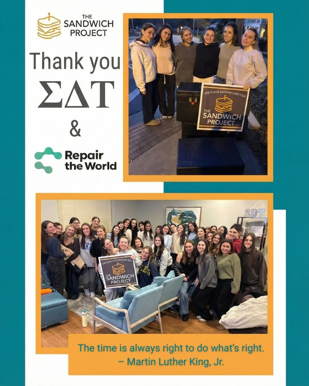 &ldquo;The time is always right to do what&rsquo;s right.&rdquo; Thank you to Emory SDT and Repair the World for continuing to choose service, community, and care for our neighbors.  We are deeply grateful for this partnership. 💛 @emorysdt  and @atl