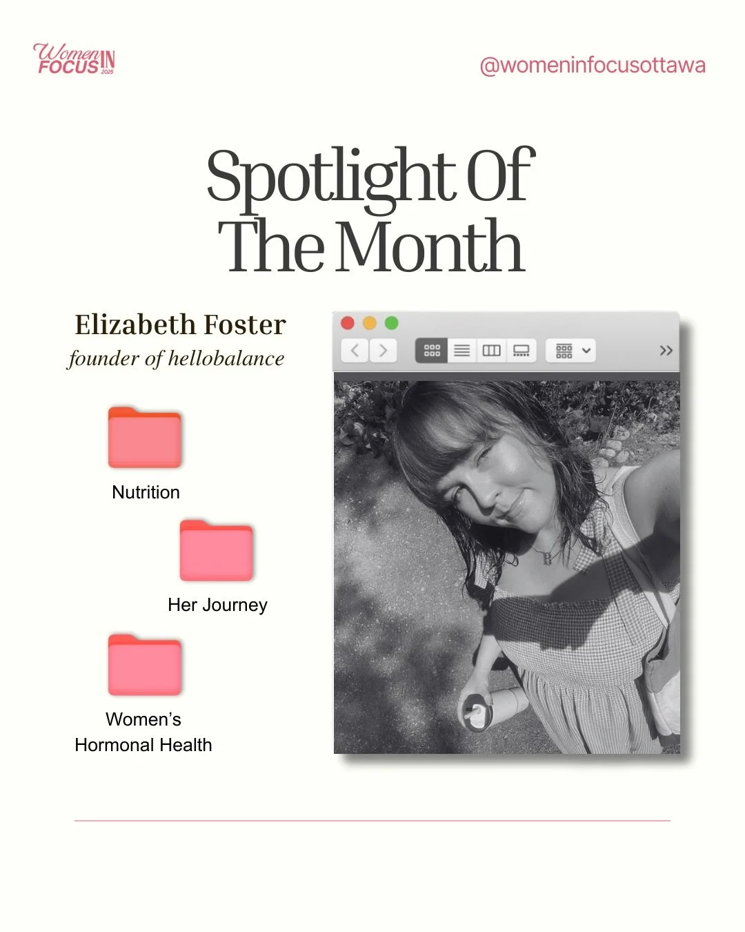 Meet our January Women in Focus spotlight ✨

Beth (@elizabethklenavic) is a Registered Holistic Nutritionist who started her practice in 2020 after navigating her own journey with hormonal imbalances and endometriosis 🌿. What began as personal heali