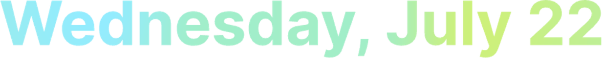 The image features colorful text with the dates of annual podcast advertising event, The CAO Summit: "Wednesday, July 22" in large, vibrant letters.