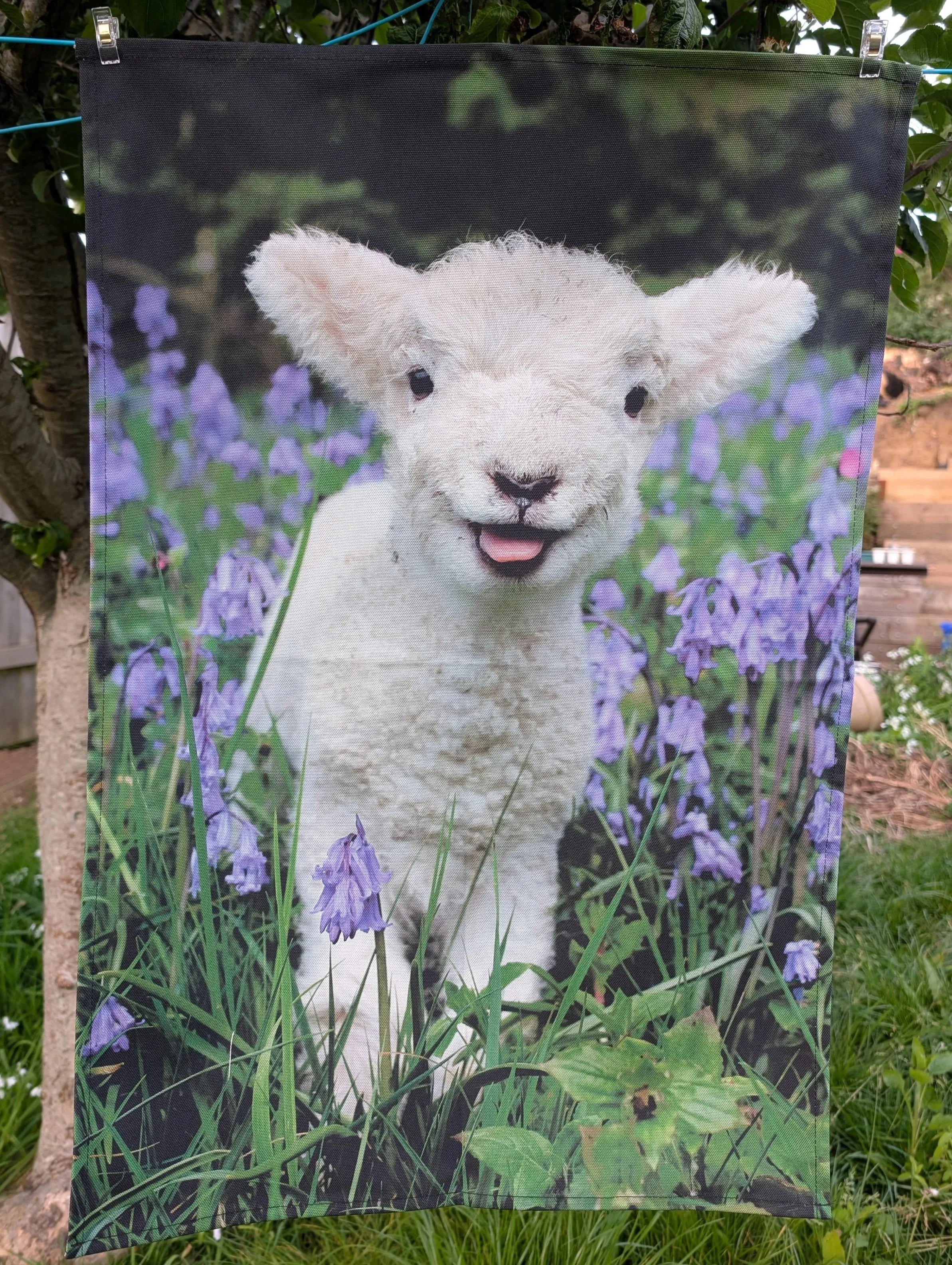 Organic Cotton Tea Towel - Baautiful Bluebell