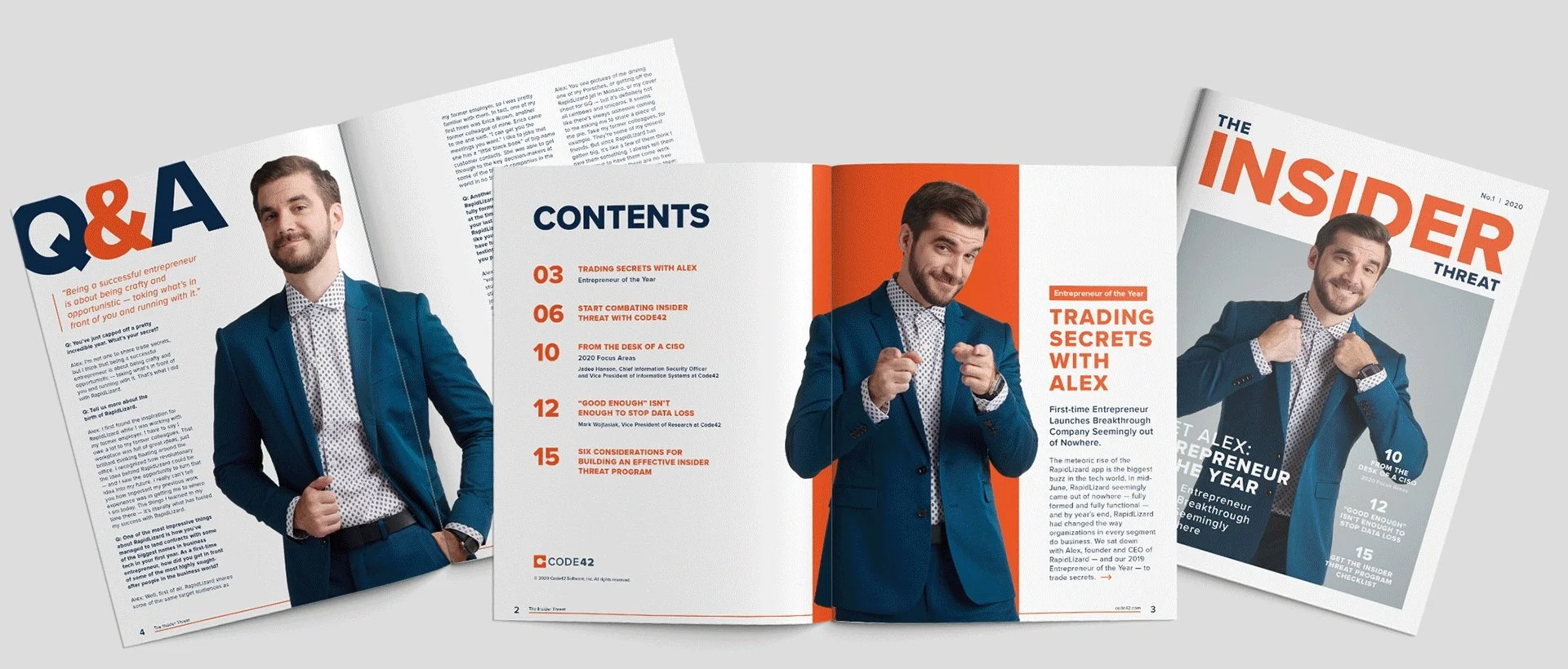 The Insider Magazine spread from Josh Stock Design. In-house brand and design leader with experience in creative direction, team development, process optimization, brand experiences, and creative storytelling.
