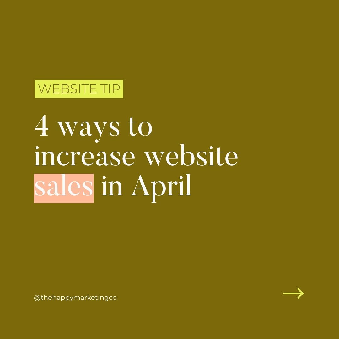 Ready to boost your sales this month?! &darr;&darr;

No, you don&rsquo;t need to run ads&hellip;
Or show up every second of the day on social&hellip;
Or beg people to buy from you&hellip;

These 4 tips will set your website up for success so you incr