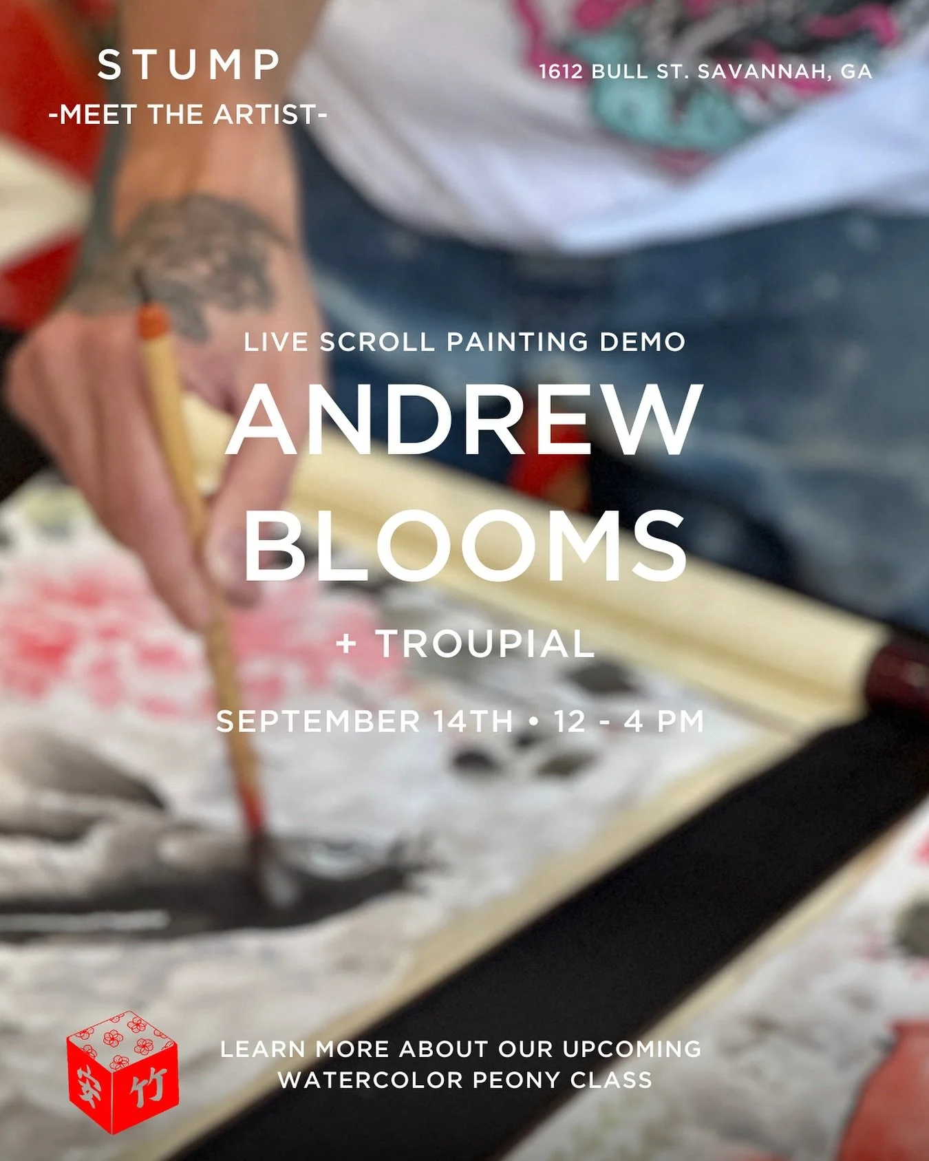 Join us this Sunday with @andrew.blooms &amp; @troupialsav 🎨🪴☕️

Andrew will be painting from 12-4, while Troupial serves the best coffee and Venezuelan pastries! 

📍1612 Bull St. 31401

.
.
.
#stumpcommunity #savannahart #troupialsav #andrewbloom
