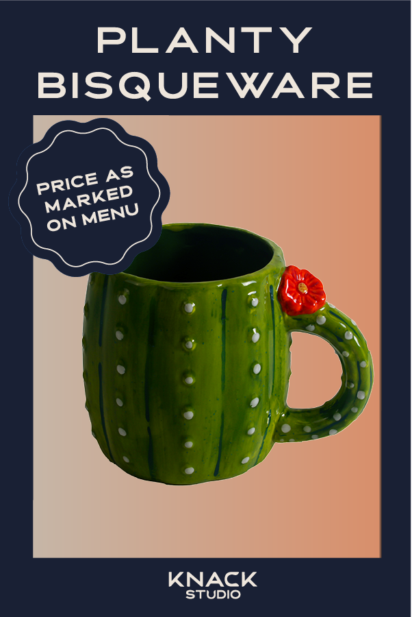 Plant-themed pottery painting experience at Knack Studio in Savannah