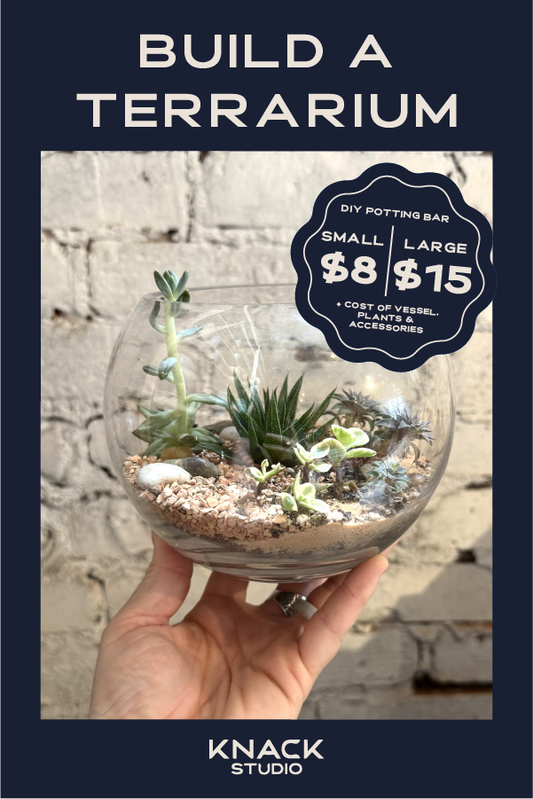 Build-your-own terrarium experience at Knack Studio in Savannah