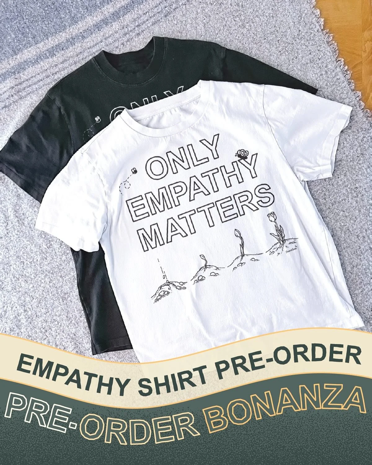 ONLY EMPATHY MATTERS shirt preorder and fundraising - 🚨 details below 🚨 $30 each!

The ONLY thing that matters is being good😤

This is a preorder for✨the new✨Only Empathy Matters shirts. But we also got preorders for the Library tote AND the Libra