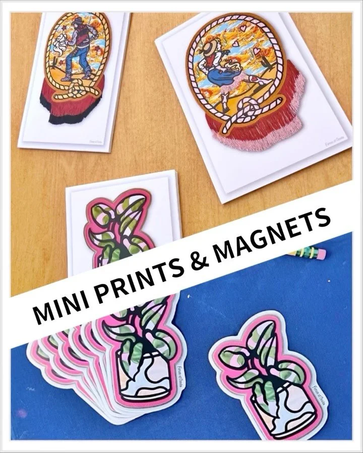 MINI PRINTS AND MAGNETS. Live online. 

Who can afford a FOG banner in this economy?! I don&rsquo;t expect you to shell out triple digits every time you wanna suppprt small business. So, go head to the site and check out these little treats. 

We got