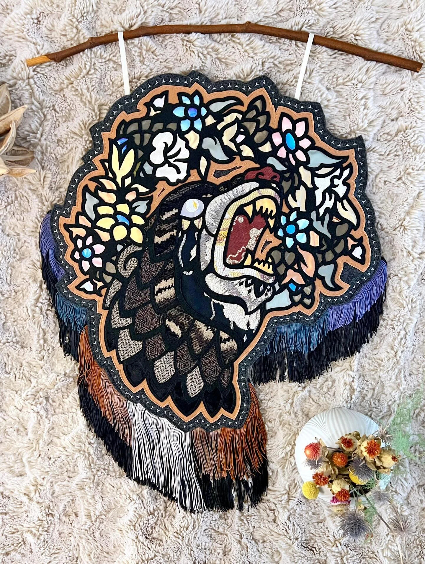 THE FURY. Made for Forest &amp; Thread: A Group Textile Art Show at @antlerpdx hosted by @wildkatstudio 

I made two pieces for this show, both unintentionally larger than planned. Either way! They are both very excellent in my✨biased opinion✨

The s