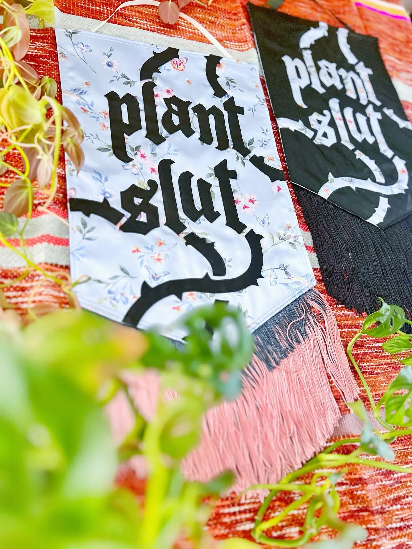 THE DIRTY GIRLS. Available at the Baltimore Tattoo Arts Convention, April 24-26. 

We are SO BACK. I wasn&rsquo;t gonna show up empty-handed. We got the plant slut banners ON DECK for this weekend🌿💃💅

These are made with a drop-dead gorgeous patte