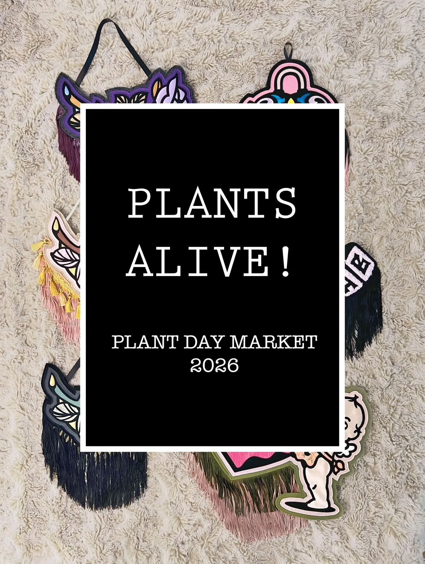 PLANTS ALIVE MARKET! Available at @plantsalive Plant Day Market, May 23 &amp; 24. 

You thought I was only making three banners??? 🤣🤣🤣 here&rsquo;s the rest of the gang. Again, some old and some new. 

In particular, the crescent roses are kind of