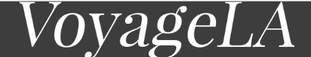 VoyageLA logo in black and white.